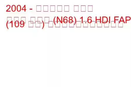 2004 - シトロエン クサラ
クサラ ピカソ (N68) 1.6 HDI FAP (109 馬力) の燃料消費量と技術仕様