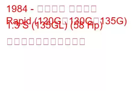 1984 - シュコダ ラピッド
Rapid (120G、130G、135G) 1.3 S (135GL) (58 Hp) の燃料消費量と技術仕様