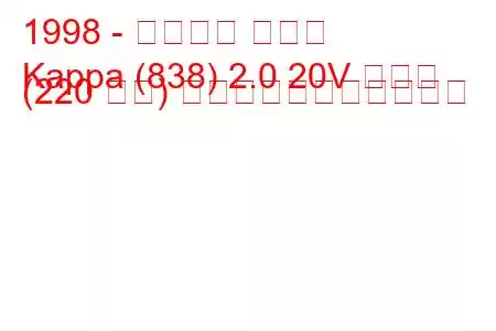 1998 - ランチア カッパ
Kappa (838) 2.0 20V ターボ (220 馬力) の燃料消費量と技術仕様