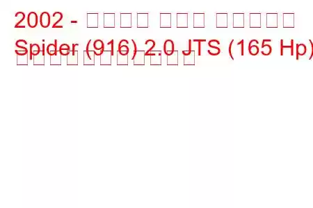 2002 - アルファ ロメオ スパイダー
Spider (916) 2.0 JTS (165 Hp) の燃料消費量と技術仕様
