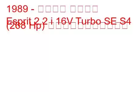 1989 - ロータス エスプリ
Esprit 2.2 i 16V Turbo SE S4 (268 Hp) の燃料消費量と技術仕様