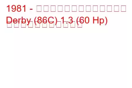 1981 - フォルクスワーゲンダービー
Derby (86C) 1.3 (60 Hp) の燃料消費量と技術仕様