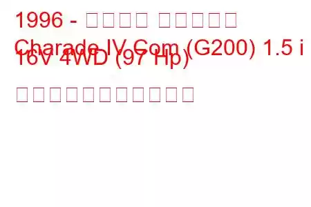1996 - ダイハツ シャレード
Charade IV Com (G200) 1.5 i 16V 4WD (97 Hp) の燃料消費量と技術仕様