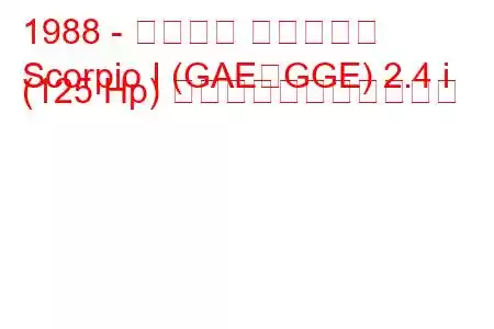 1988 - フォード スコーピオ
Scorpio I (GAE、GGE) 2.4 i (125 Hp) の燃料消費量と技術仕様