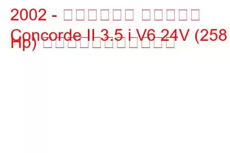 2002 - クライスラー コンコルド
Concorde II 3.5 i V6 24V (258 Hp) の燃料消費量と技術仕様