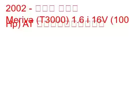 2002 - オペル メリバ
Meriva (T3000) 1.6 i 16V (100 Hp) AT 燃料消費量と技術仕様