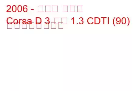 2006 - オペル コルサ
Corsa D 3 ドア 1.3 CDTI (90) の燃費と技術仕様