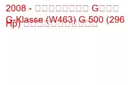 2008 - メルセデスベンツ Gクラス
G-Klasse (W463) G 500 (296 Hp) の燃料消費量と技術仕様