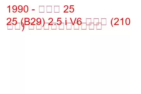1990 - ルノー 25
25 (B29) 2.5 i V6 ターボ (210 馬力) 燃料消費量と技術仕様