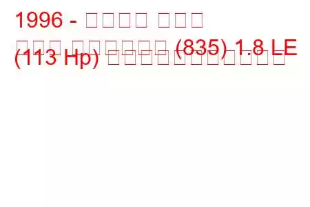1996 - ランチア デドラ
デドラ ステーション (835) 1.8 LE (113 Hp) の燃料消費量と技術仕様