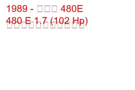 1989 - ボルボ 480E
480 E 1.7 (102 Hp) の燃料消費量と技術仕様