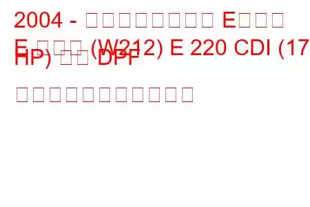 2004 - メルセデスベンツ Eクラス
E クラス (W212) E 220 CDI (170 HP) 自動 DPF の燃料消費量と技術仕様