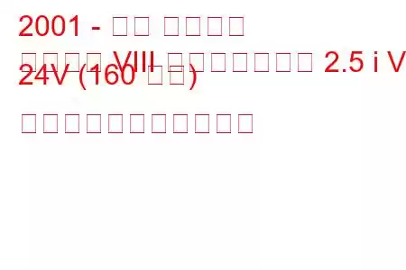 2001 - 三菱 ギャラン
ギャラン VIII フェイスリフト 2.5 i V6 24V (160 馬力) の燃料消費量と技術仕様