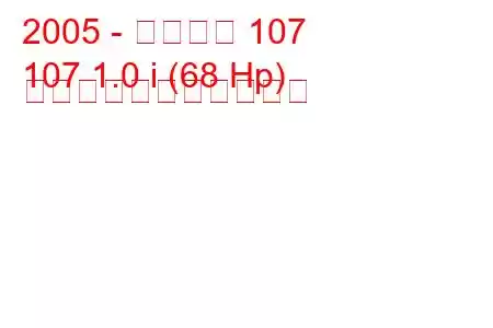 2005 - プジョー 107
107 1.0 i (68 Hp) の燃料消費量と技術仕様