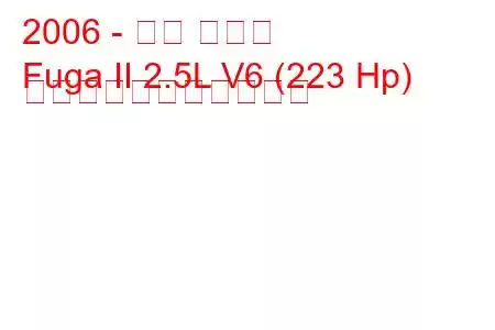 2006 - 日産 フーガ
Fuga II 2.5L V6 (223 Hp) の燃料消費量と技術仕様