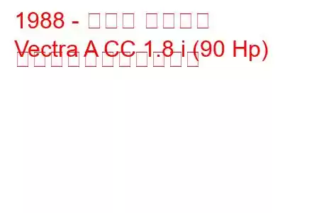 1988 - オペル ベクトラ
Vectra A CC 1.8 i (90 Hp) の燃料消費量と技術仕様