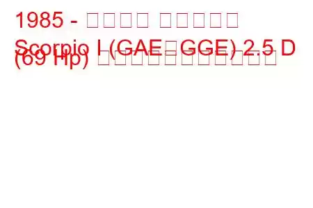 1985 - フォード スコーピオ
Scorpio I (GAE、GGE) 2.5 D (69 Hp) の燃料消費量と技術仕様