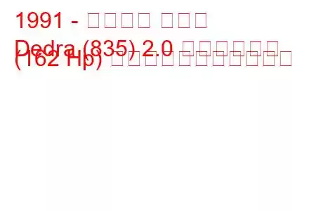 1991 - ランチア デドラ
Dedra (835) 2.0 つまりターボ (162 Hp) の燃料消費量と技術仕様