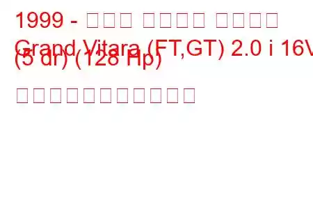 1999 - スズキ グランド ビターラ
Grand Vitara (FT,GT) 2.0 i 16V (5 dr) (128 Hp) の燃料消費量と技術仕様