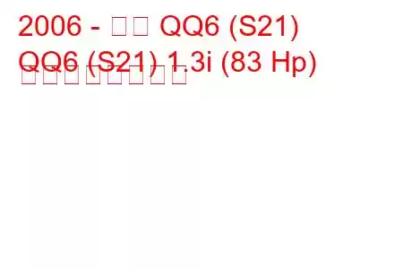 2006 - 奇瑞 QQ6 (S21)
QQ6 (S21) 1.3i (83 Hp) の燃費と技術仕様