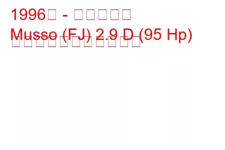 1996年 - 双竜ムッソ
Musso (FJ) 2.9 D (95 Hp) の燃料消費量と技術仕様