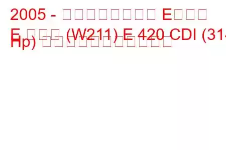 2005 - メルセデスベンツ Eクラス
E クラス (W211) E 420 CDI (314 Hp) の燃料消費量と技術仕様