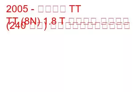 2005 - アウディ TT
TT (8N) 1.8 T クワトロ スポーツ (240 馬力) の燃料消費量と技術仕様