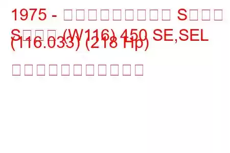 1975 - メルセデス・ベンツ Sクラス
Sクラス (W116) 450 SE,SEL (116.033) (218 Hp) の燃料消費量と技術仕様