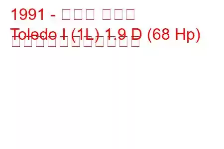 1991 - セアト トレド
Toledo I (1L) 1.9 D (68 Hp) の燃料消費量と技術仕様
