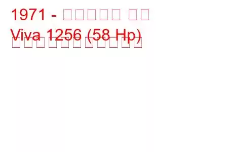 1971 - ボクソール ビバ
Viva 1256 (58 Hp) の燃料消費量と技術仕様