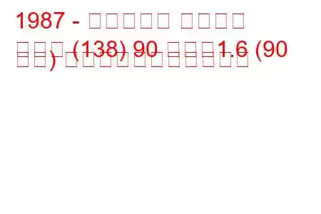 1987 - フィアット レガータ
レガタ (138) 90 つまり1.6 (90 馬力) の燃料消費量と技術仕様