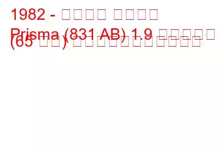1982 - ランチア プリズマ
Prisma (831 AB) 1.9 ディーゼル (65 馬力) の燃料消費量と技術仕様