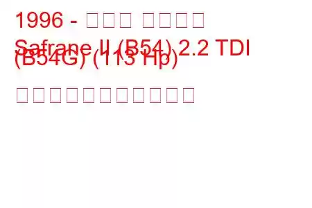 1996 - ルノー サフラン
Safrane II (B54) 2.2 TDI (B54G) (113 Hp) の燃料消費量と技術仕様