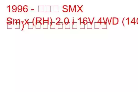 1996 - ホンダ SMX
Sm-x (RH) 2.0 i 16V 4WD (140 馬力) の燃料消費量と技術仕様