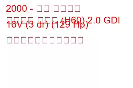 2000 - 三菱 パジェロ
パジェロ ピニン (H60) 2.0 GDI 16V (3 dr) (129 Hp) の燃料消費量と技術仕様