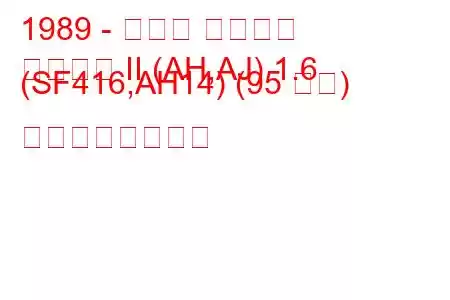 1989 - スズキ スイフト
スイフト II (AH,AJ) 1.6 (SF416,AH14) (95 馬力) の燃費と技術仕様
