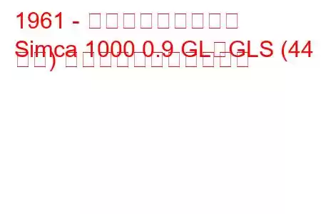 1961 - タルボット・シムカ
Simca 1000 0.9 GL、GLS (44 馬力) の燃料消費量と技術仕様