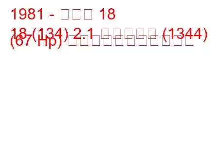 1981 - ルノー 18
18 (134) 2.1 ディーゼル (1344) (67 Hp) の燃料消費量と技術仕様