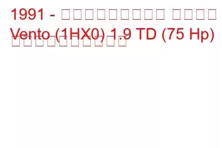 1991 - フォルクスワーゲン ヴェント
Vento (1HX0) 1.9 TD (75 Hp) 燃料消費量と技術仕様
