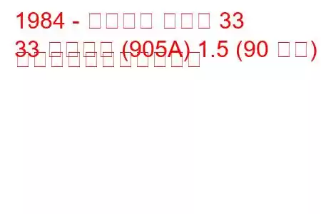 1984 - アルファ ロメオ 33
33 スポーツ (905A) 1.5 (90 馬力) の燃料消費量と技術仕様