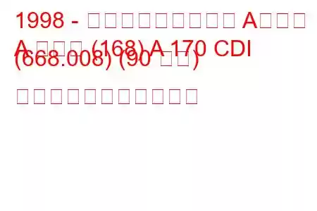 1998 - メルセデス・ベンツ Aクラス
A クラス (168) A 170 CDI (668.008) (90 馬力) の燃料消費量と技術仕様