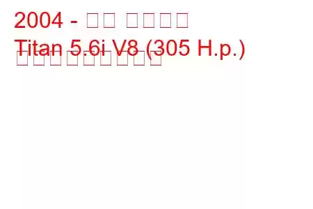 2004 - 日産 タイタン
Titan 5.6i V8 (305 H.p.) の燃料消費量と仕様