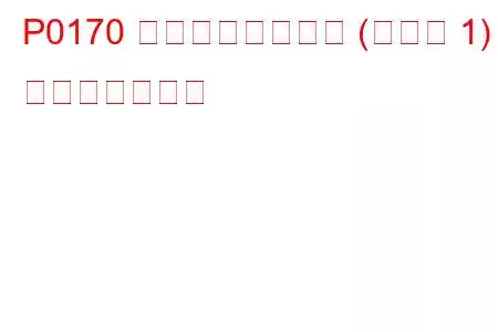 P0170 燃料トリムの故障 (バンク 1) トラブルコード
