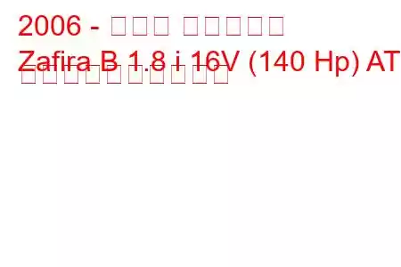 2006 - オペル ザフィーラ
Zafira B 1.8 i 16V (140 Hp) AT 燃料消費量と技術仕様