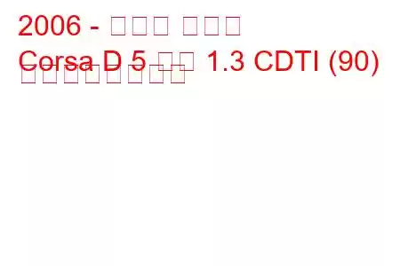 2006 - オペル コルサ
Corsa D 5 ドア 1.3 CDTI (90) の燃費と技術仕様