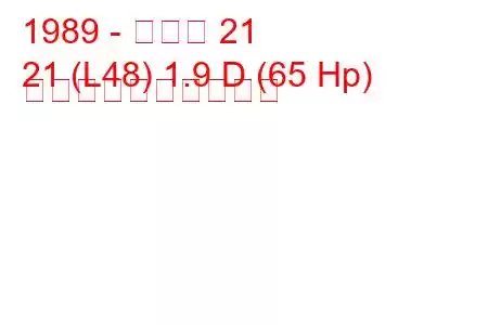 1989 - ルノー 21
21 (L48) 1.9 D (65 Hp) 燃料消費量と技術仕様