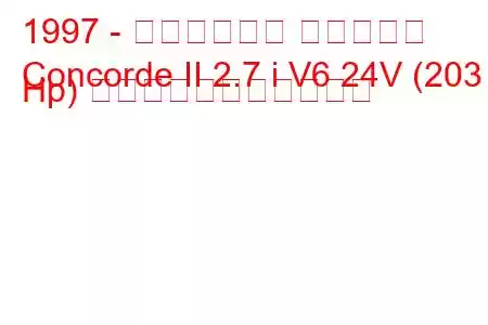 1997 - クライスラー コンコルド
Concorde II 2.7 i V6 24V (203 Hp) の燃料消費量と技術仕様