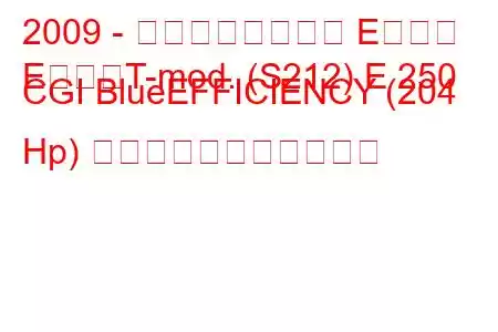 2009 - メルセデスベンツ Eクラス
EクラスT-mod. (S212) E 250 CGI BlueEFFICIENCY (204 Hp) の燃料消費量と技術仕様