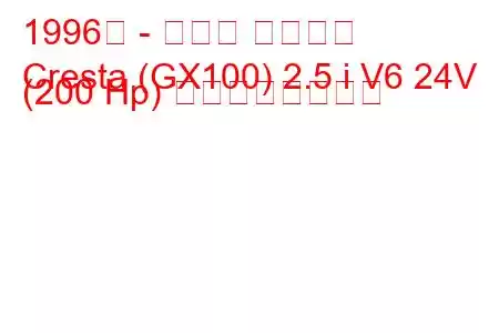 1996年 - トヨタ クレスタ
Cresta (GX100) 2.5 i V6 24V (200 Hp) の燃費と技術仕様