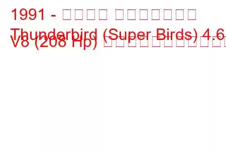 1991 - フォード サンダーバード
Thunderbird (Super Birds) 4.6 i V8 (208 Hp) の燃料消費量と技術仕様